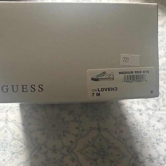 Guess Red Quilted Lace-Up Sneakers - Picture 5 of 6